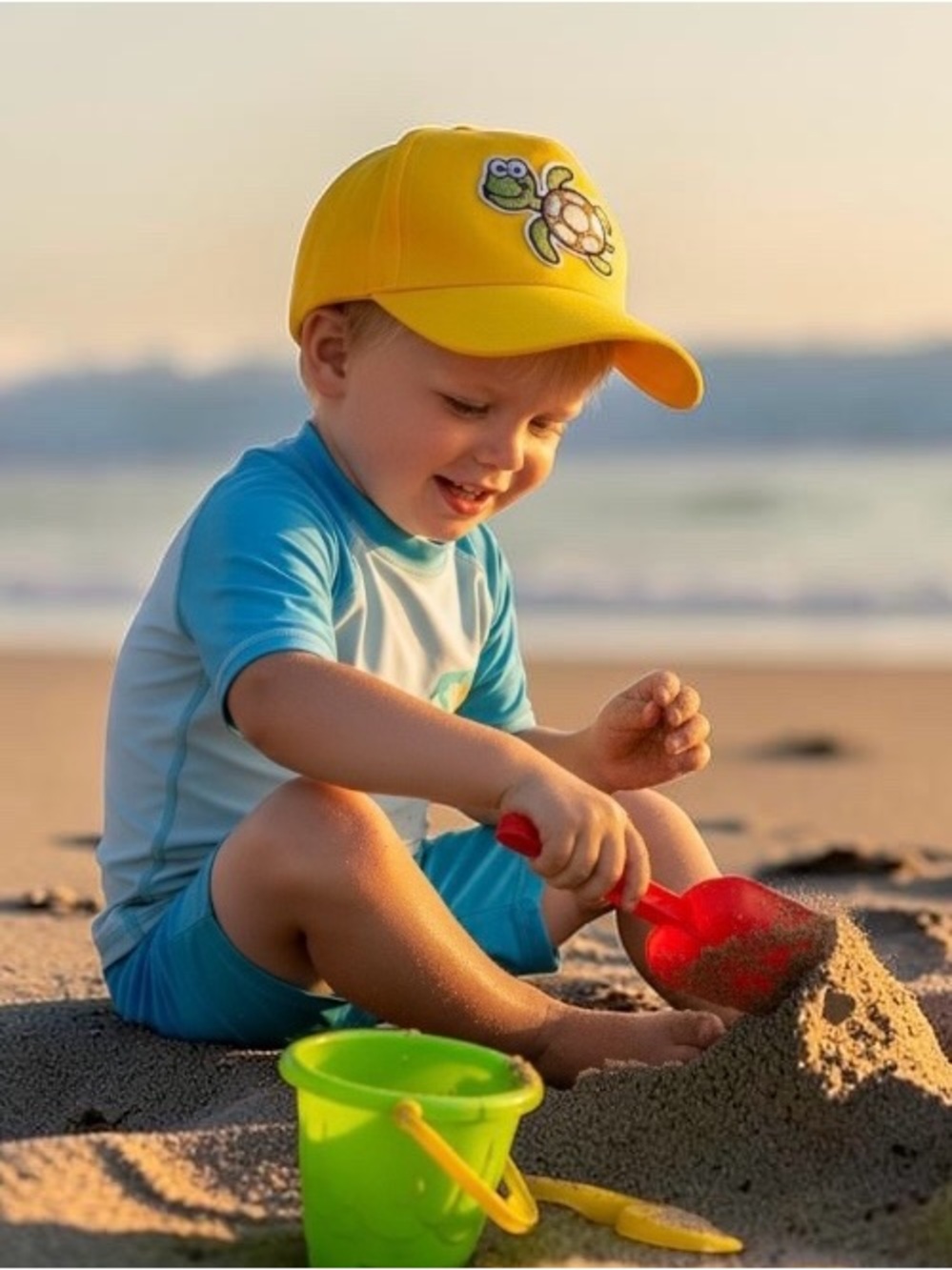 BOGO Kids Yellow adj SnapBack Cap with Turtle 🐢 & lion 🦁 patch Summer lightweigh